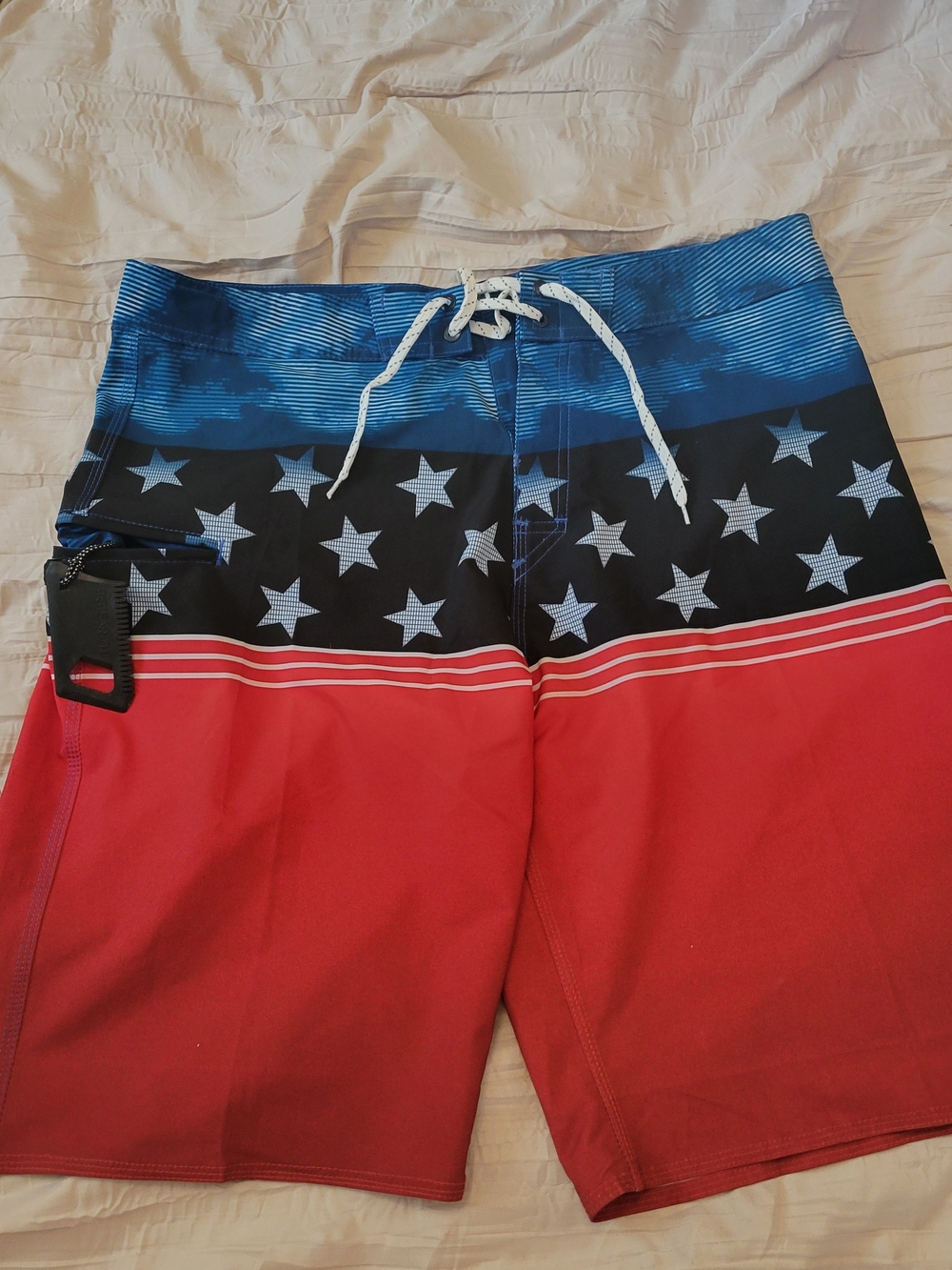 burnside Red, Black & Blue Starboard Swim Shorts